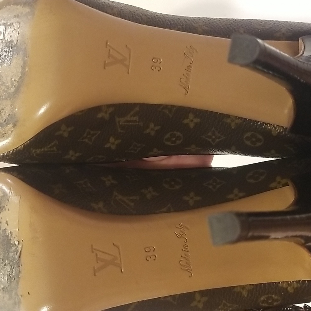 Louis Vuitton  Monogram  peep toe heels 39 - Picture 9 of 13